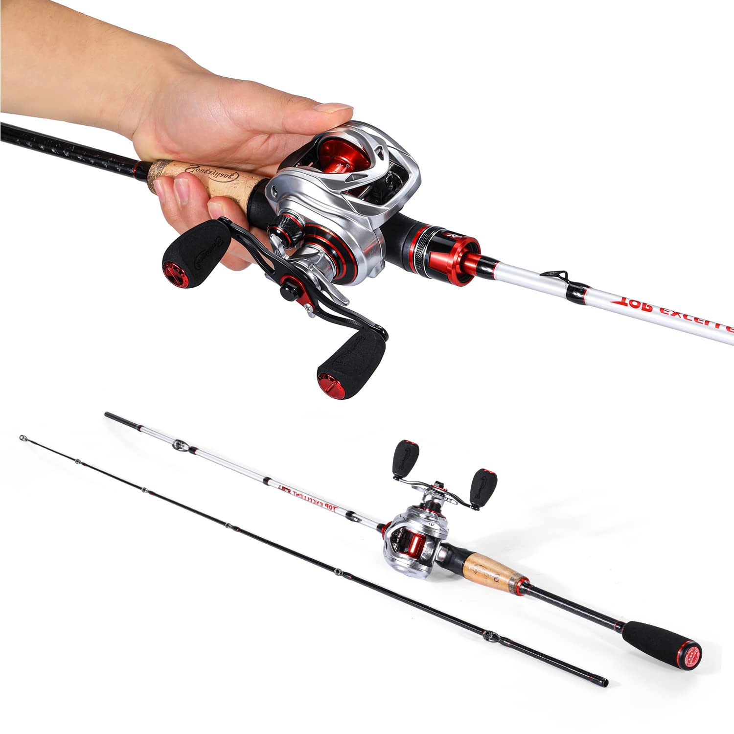 Sougayilang baitcasting reel closeup showing CNC spool for smooth line control.