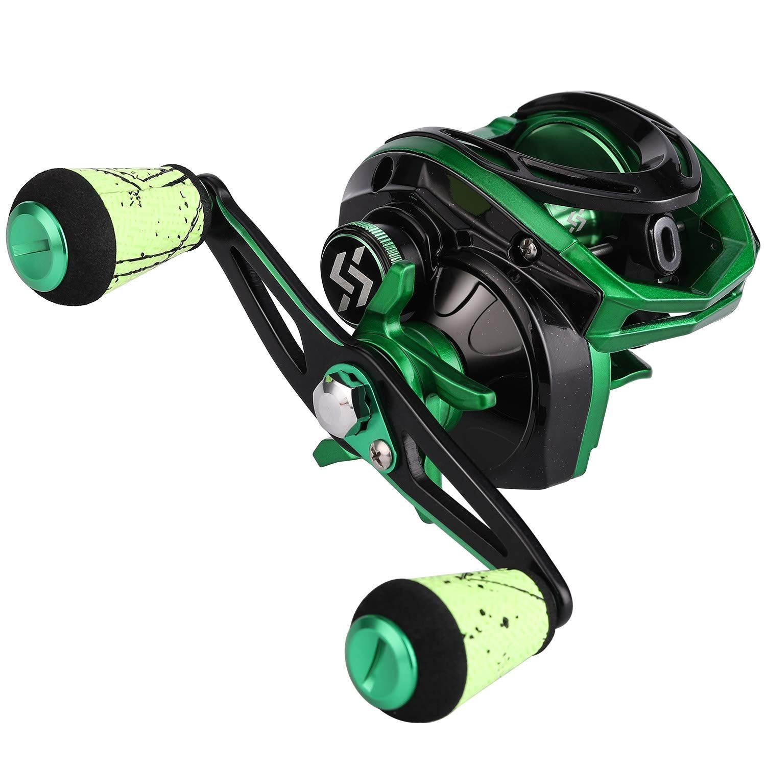 Sougayilang reel features machined aluminum spool for dependable durability.