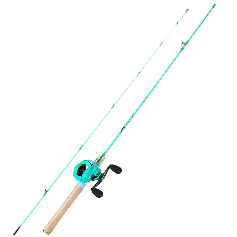 Two-piece rod sections connected to form 5.9ft length
