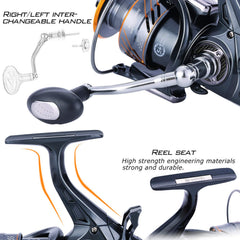 Close-up of drag system and gears on the bait feeder reel