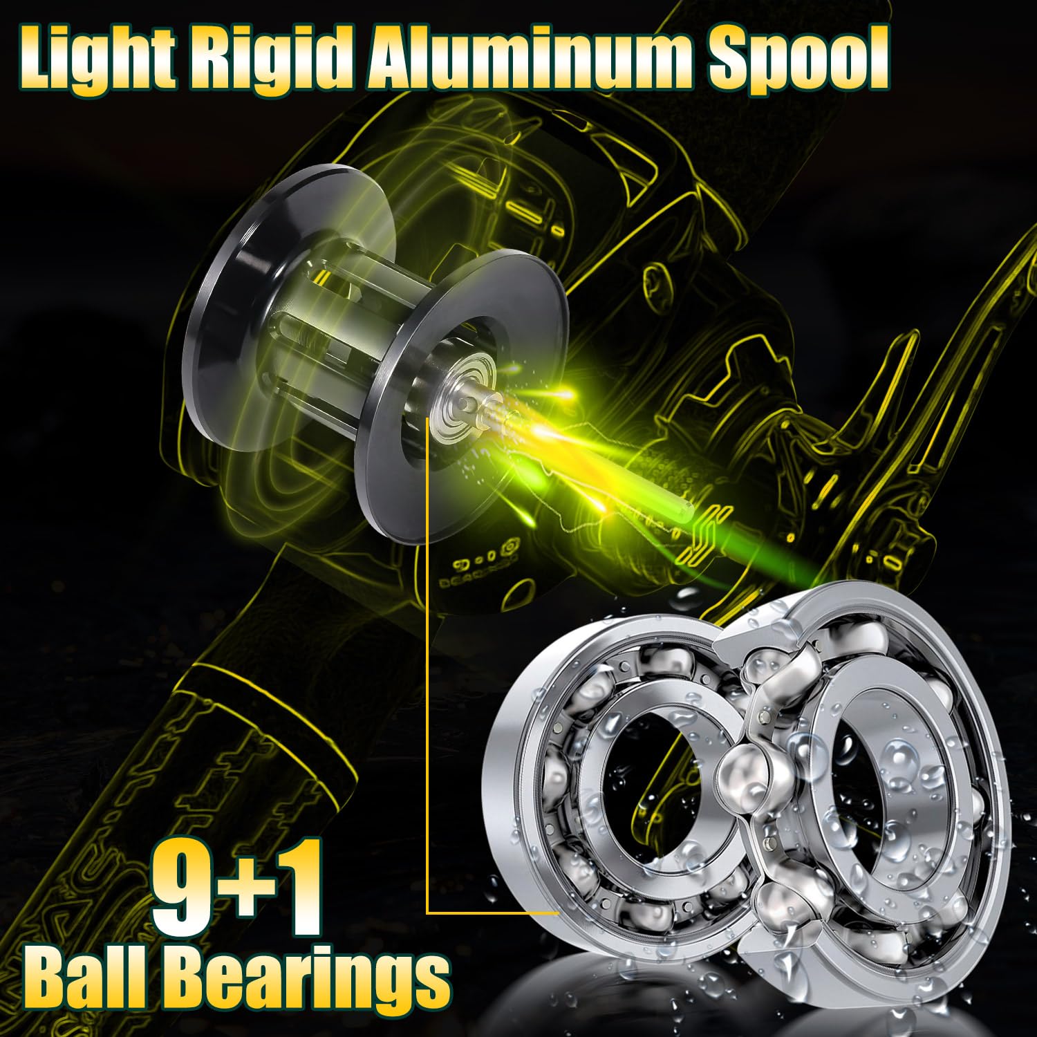 Sougayilang Berdea WE baitcast reel close-up with 9+1 bearings