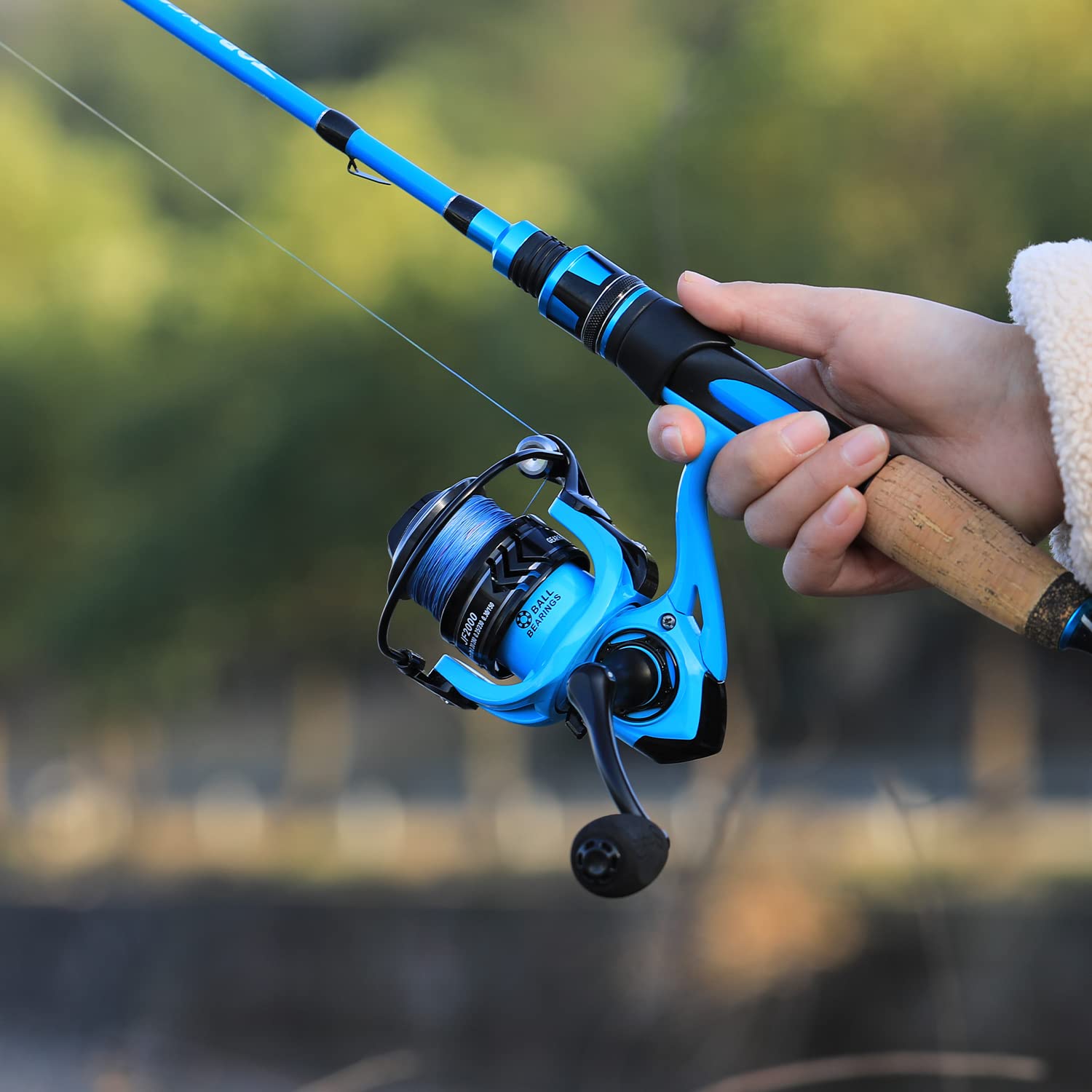 Sougayilang blue fishing pole in pack demonstrates compact storage and portability