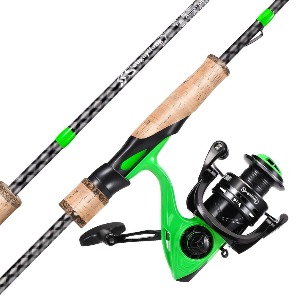 Sougayilang BRAVO II 2-Piece Rod Combo in green, 2.1m length
