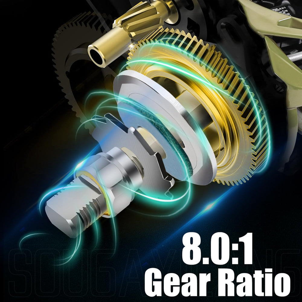Sougayilang camouflage reel front angle emphasizing stealth design and aesthetic.