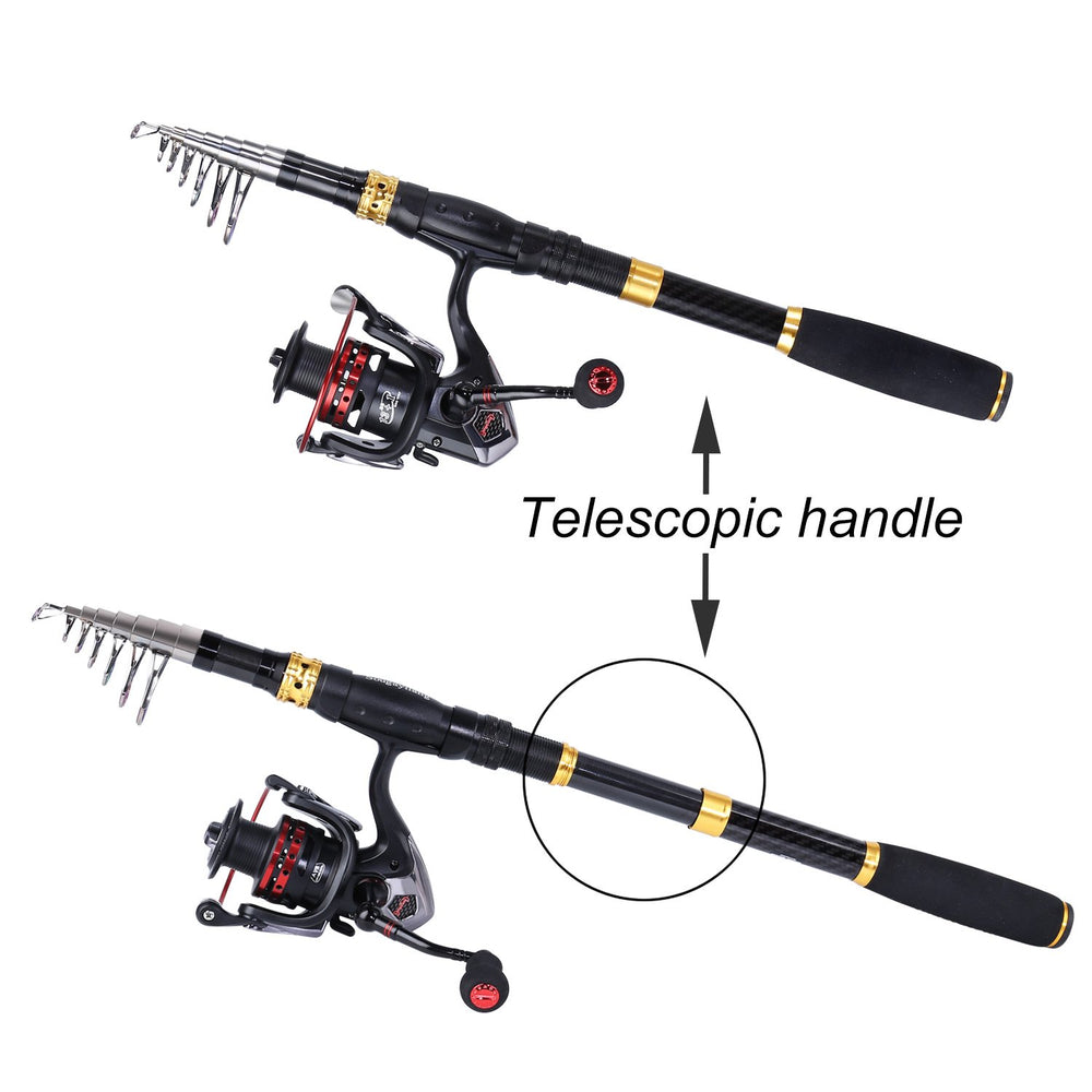 Sougayilang carbon fiber rod delivers lightweight strength for long casts.