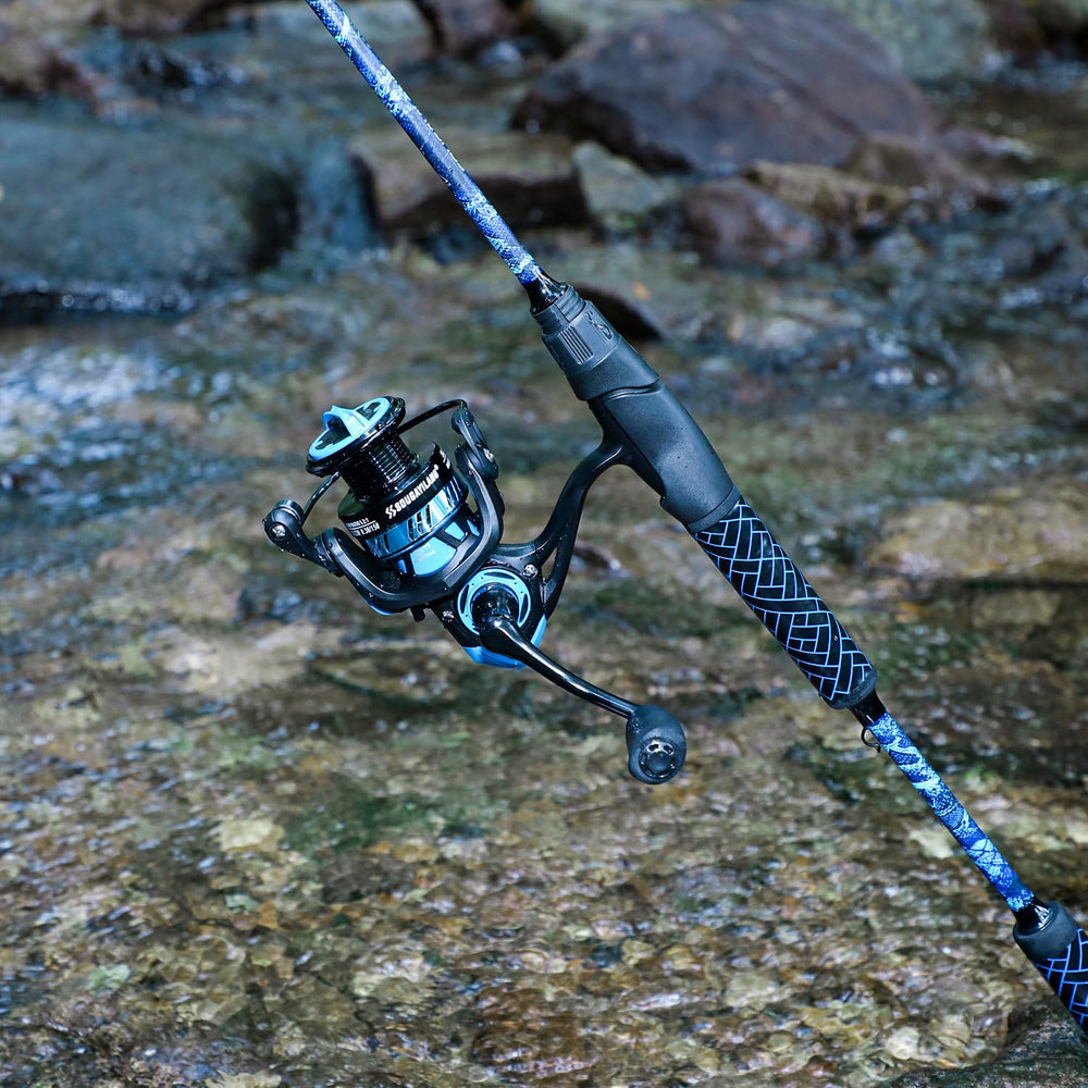 Souagayilang rotating reel setup supports easy casting and fast reeling action.