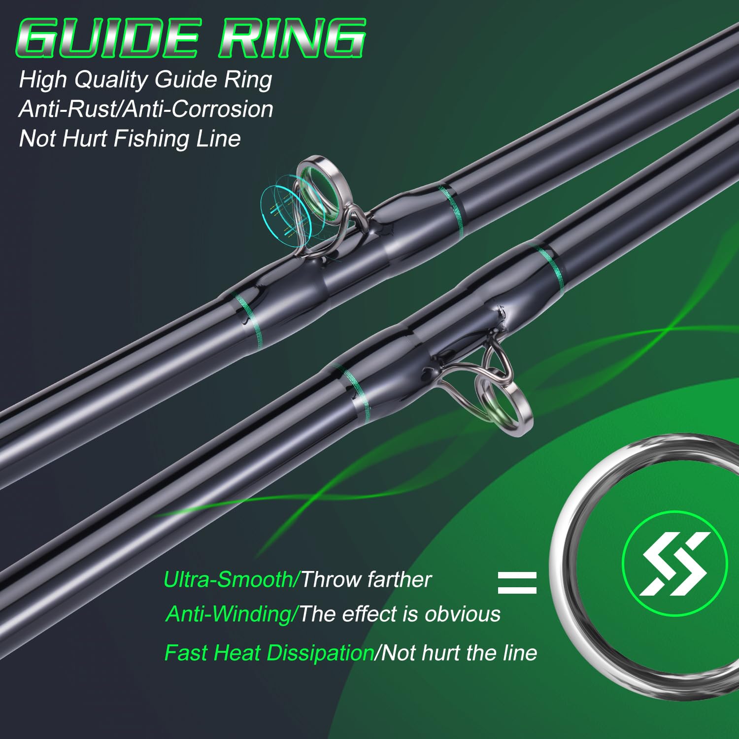 Sougayilang catfish rod guides and blank for even load distribution