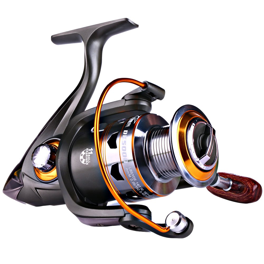 Sougayilang DK5000 reel front view showing durable metal body and spool