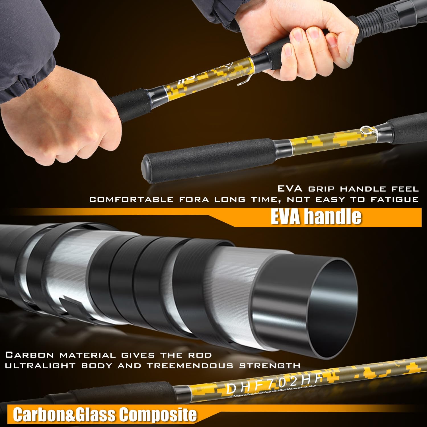 Ergonomic EVA grip and stainless steel reel seat