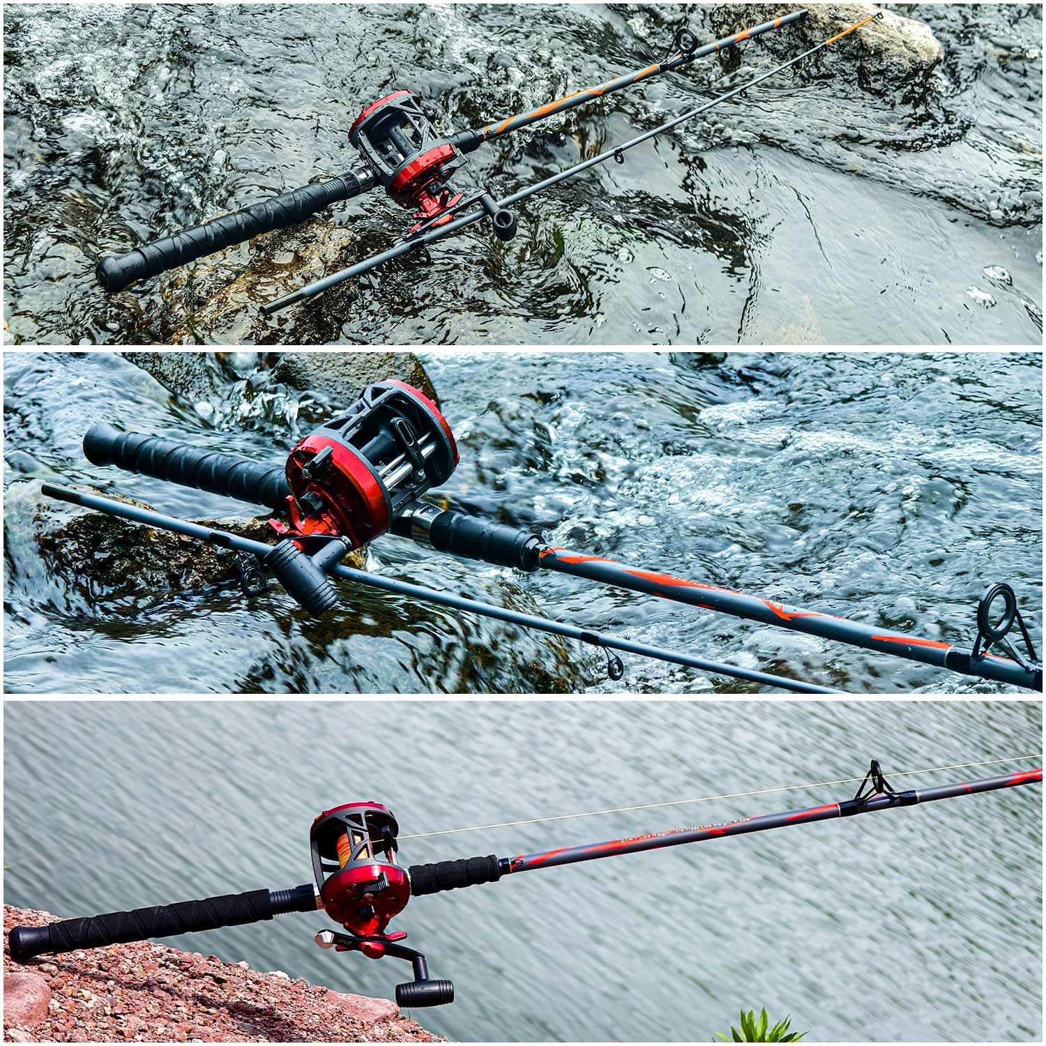 Sougayilang ergonomic EVA grip ensures comfortable casting in wet conditions.