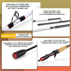 Sougayilang EVA cork handles provide comfortable grip for long casts.