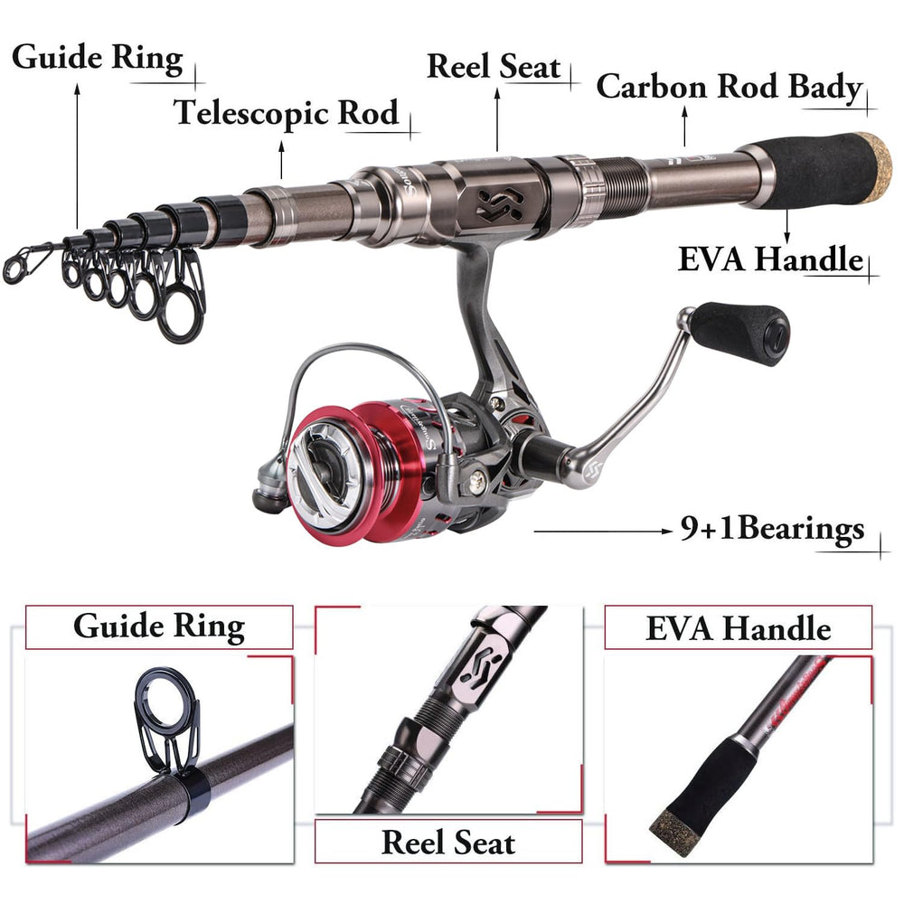 Sougayilang EVA handle with slip-resistant grip for confident casting