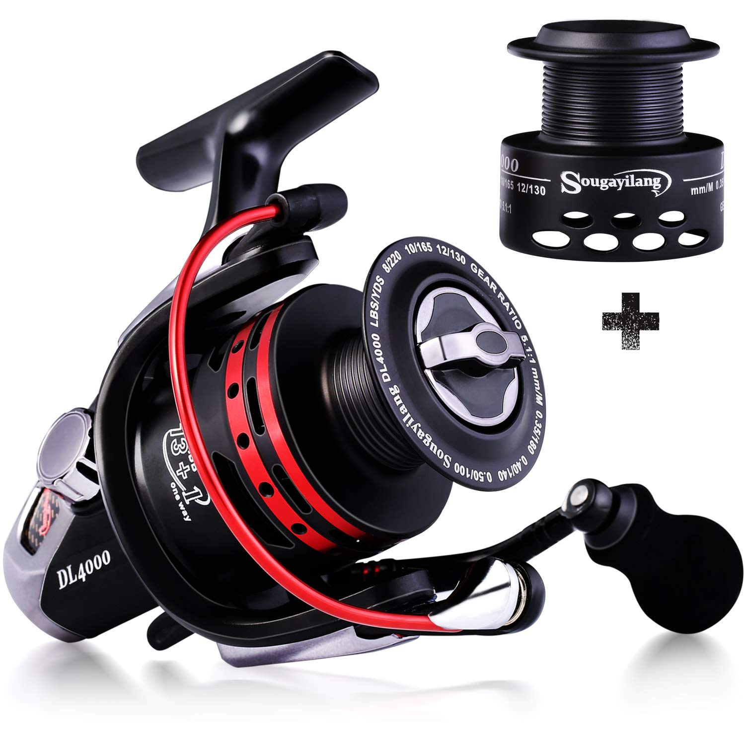 Front view of Sougayilang Fierce DL-13+1BB spinning reel