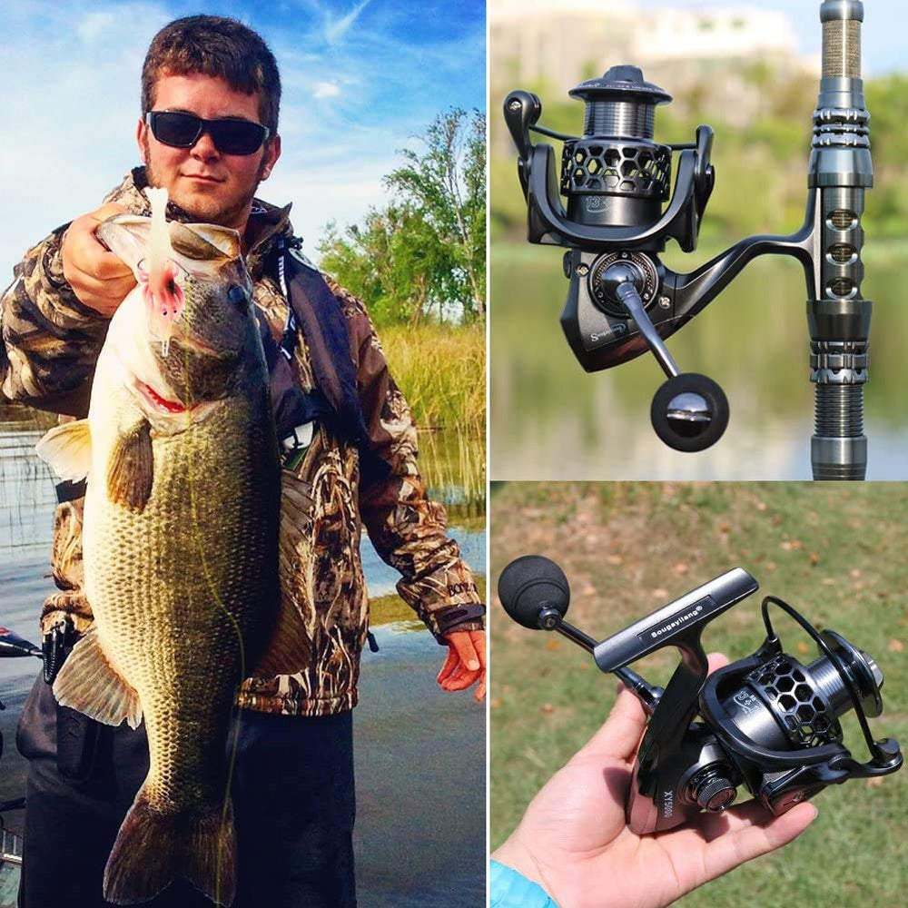 Sougayilang XY2000 reel with interchangeable handle supports both setups.