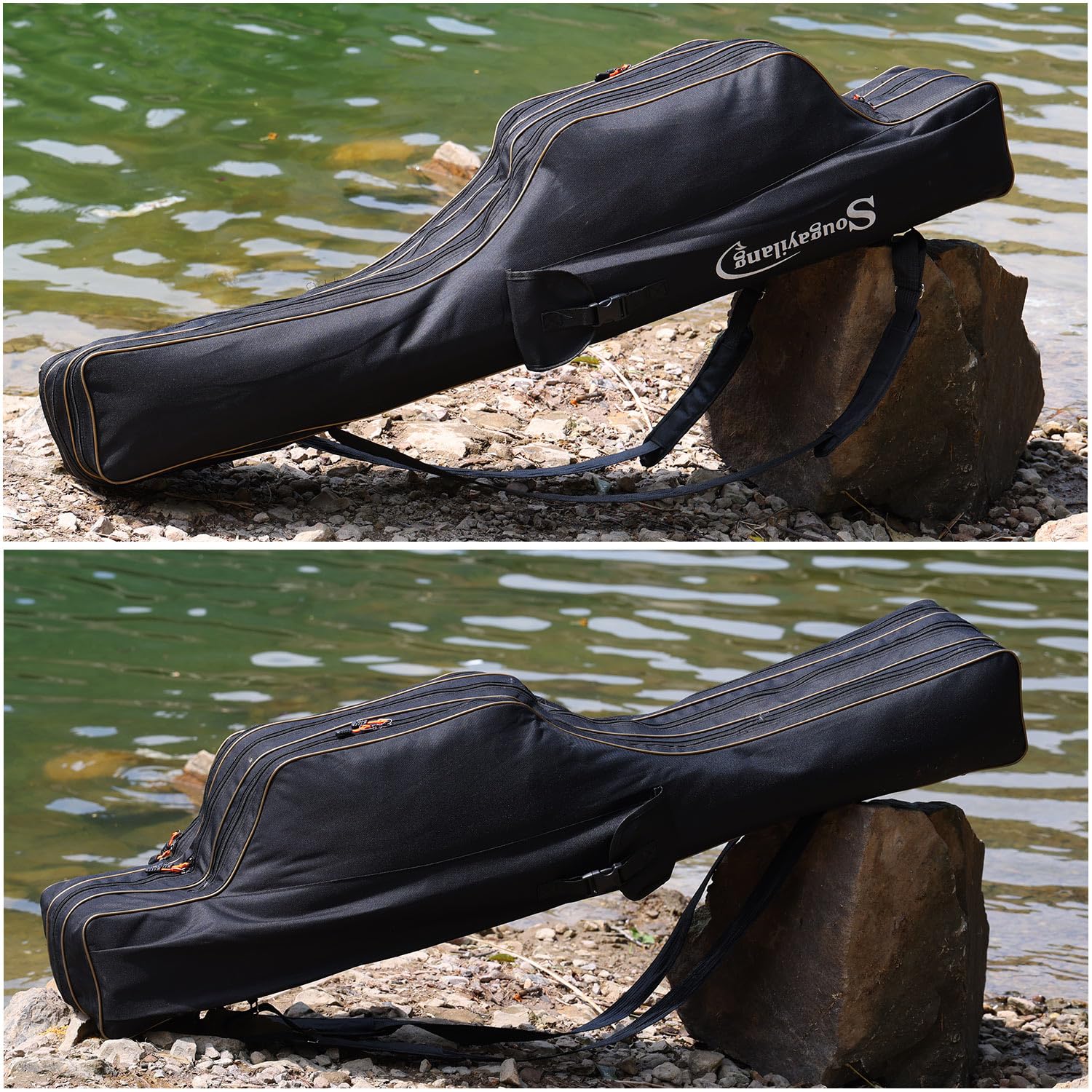 Overall black Sougayilang rod case ready for travel