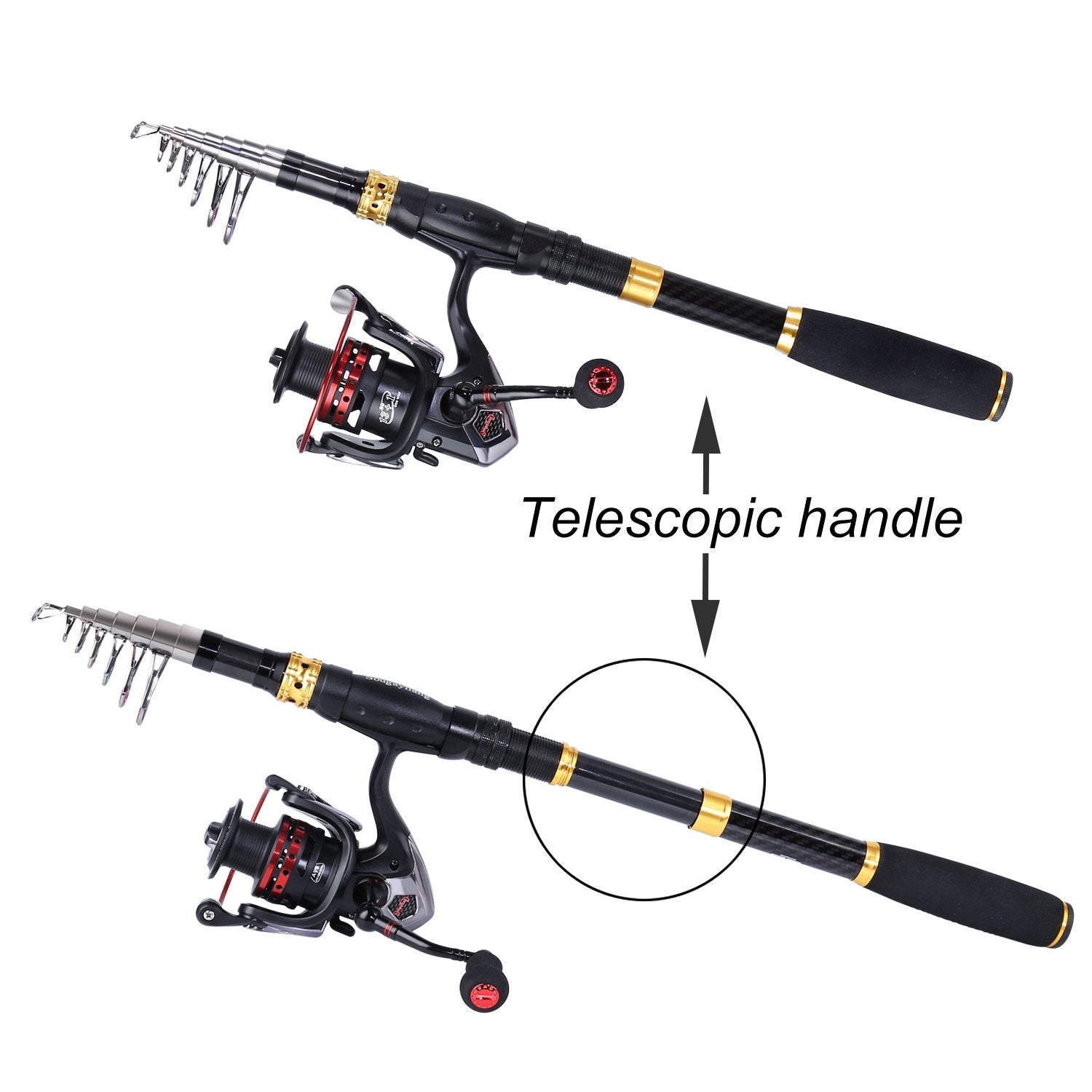 Sougayilang fishing rod combo spinning reel, 13+1 bearings, smooth casting.