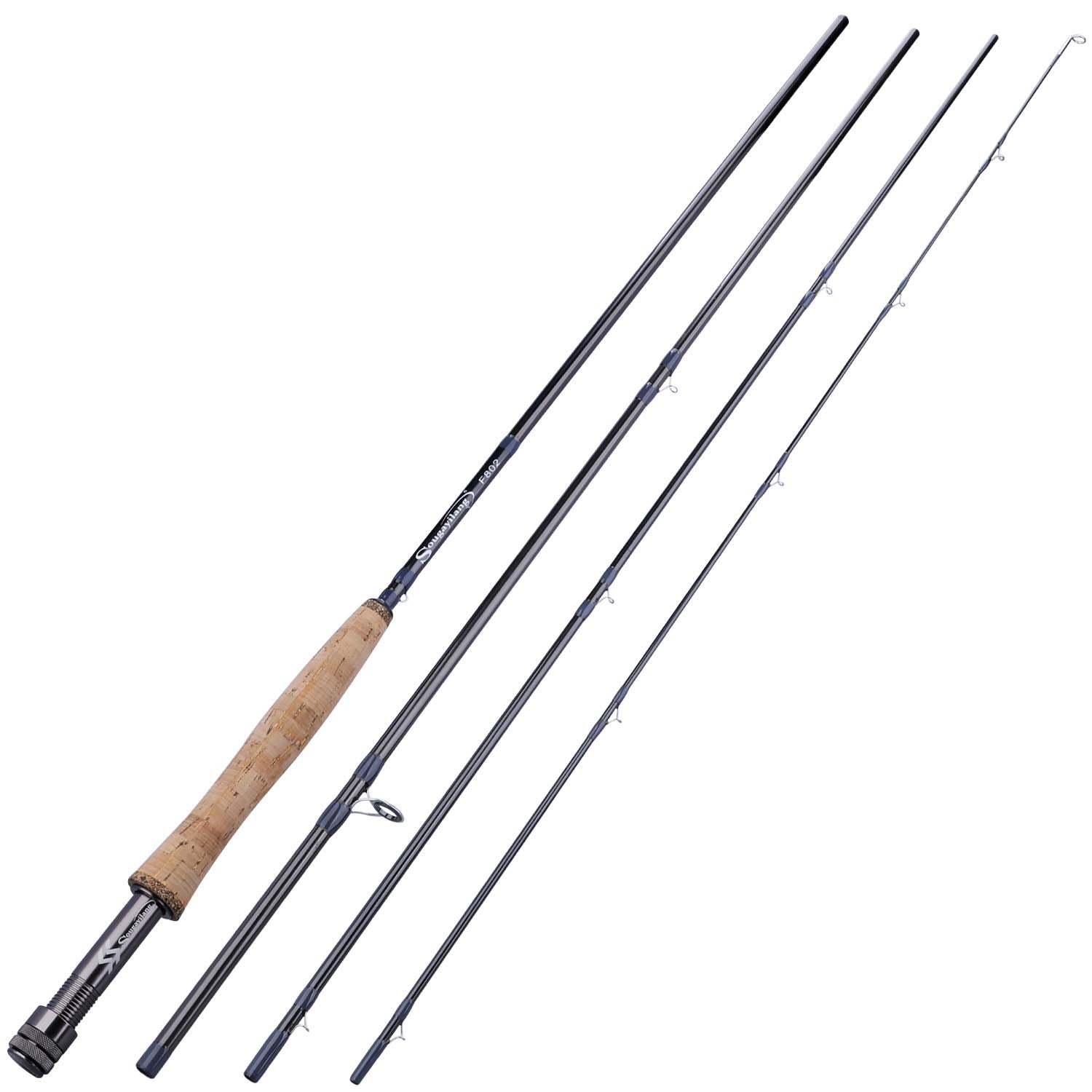 Sougayilang fly rod 4-piece graphite compact design for travel