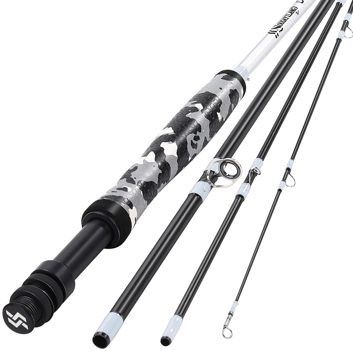 Sougayilang 9' 4-piece 5-6wt graphite fly rod in black