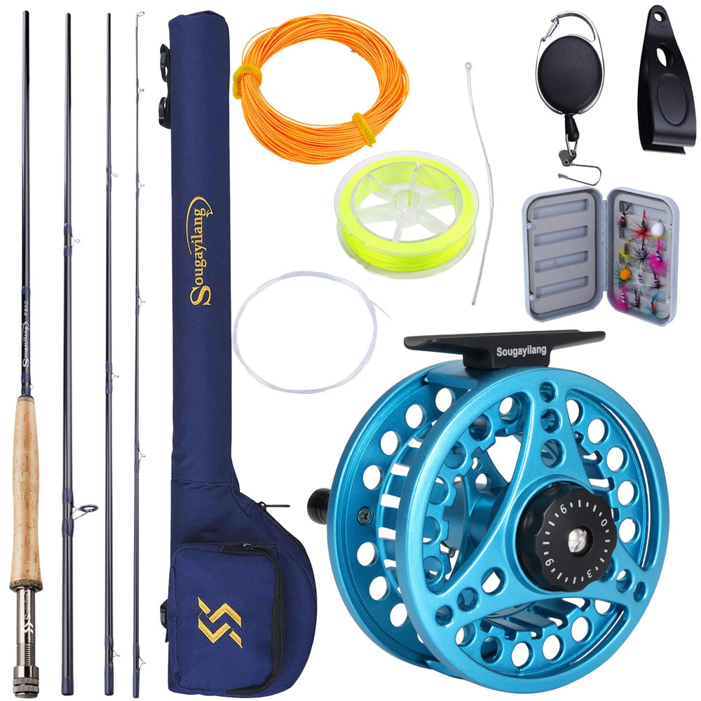Sougayilang fly rod 9ft graphite offers beginner-friendly casting performance.