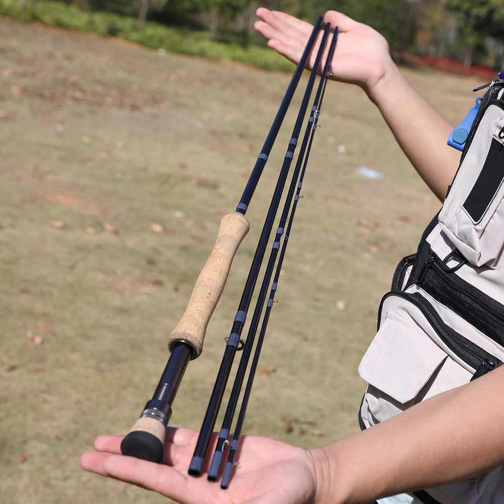 Machined aluminum reel seat with double lock rings on Sougayilang fly rod