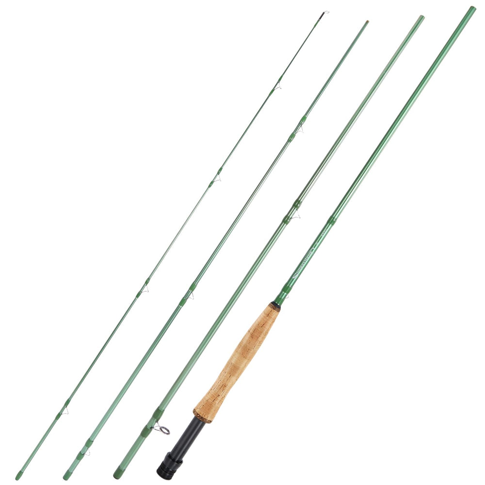 Sougayilang fly rod cork handle close-up showing secure grip for all-day casting.
