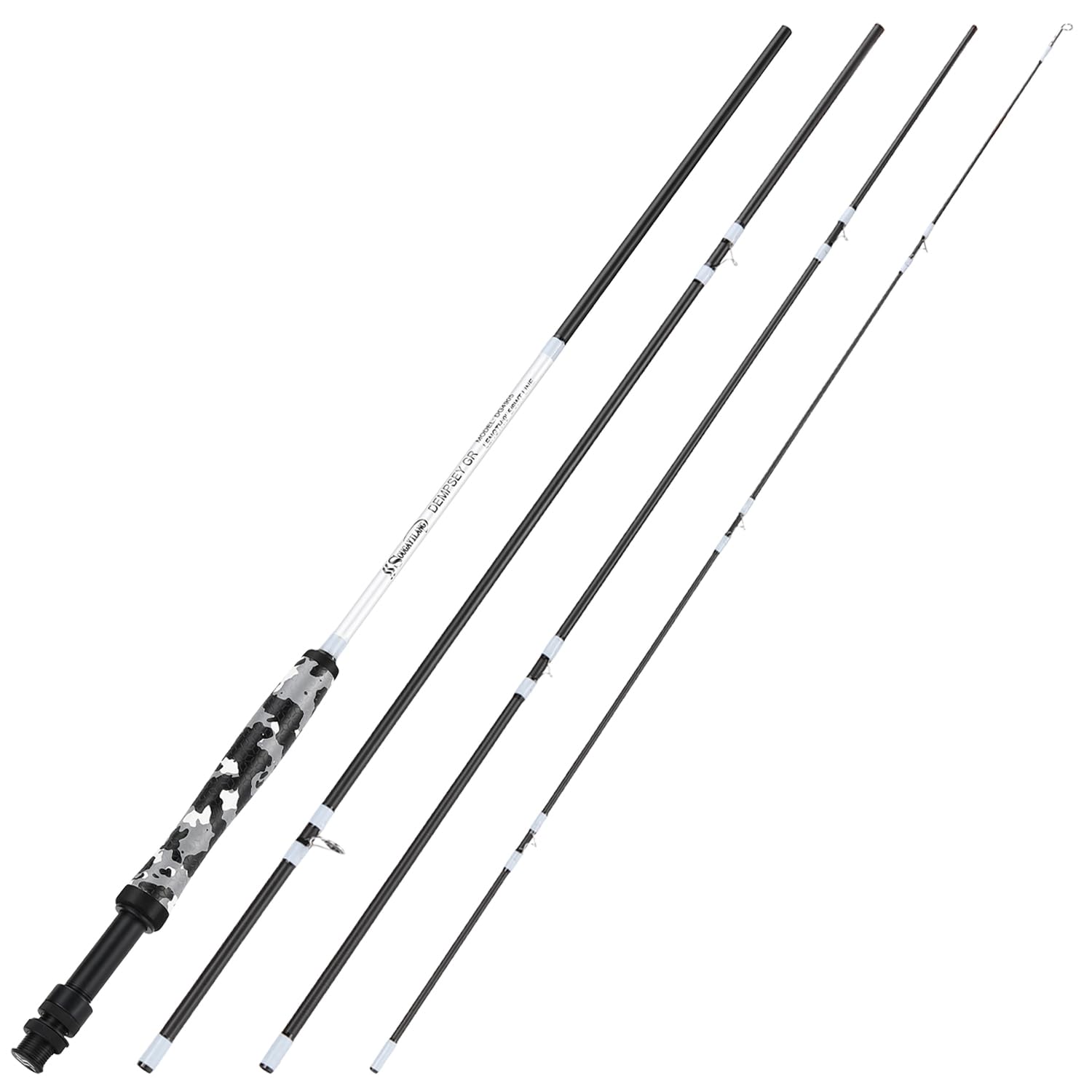 Mid-flex IM8 graphite design on fly rod