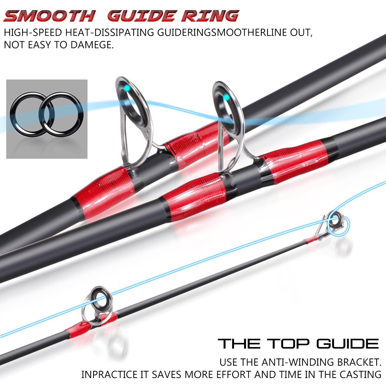 Sougayilang graphite and fiberglass rod construction for sensitivity and strength