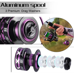 Sougayilang graphite reel-seat provides secure rod-to-reel connection for steady angling.