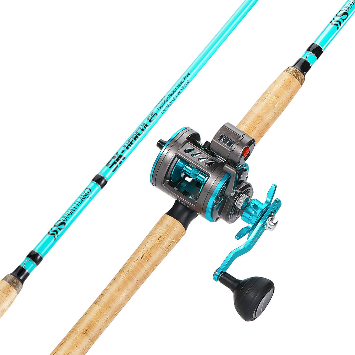 Sougayilang Inshore Rod Combo - front view with line counter reel