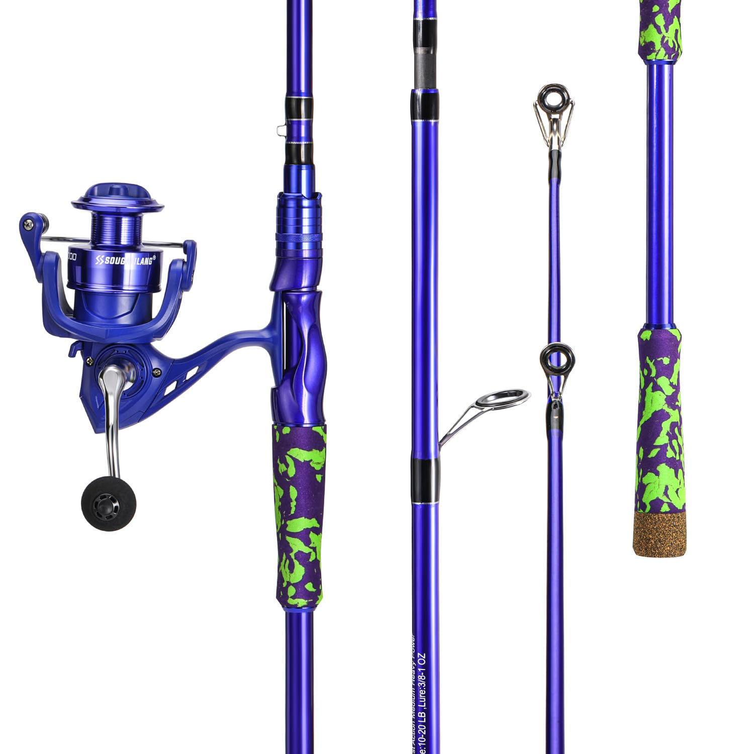 Sougayilang rod guides with ceramic rings ensure smooth line flow.