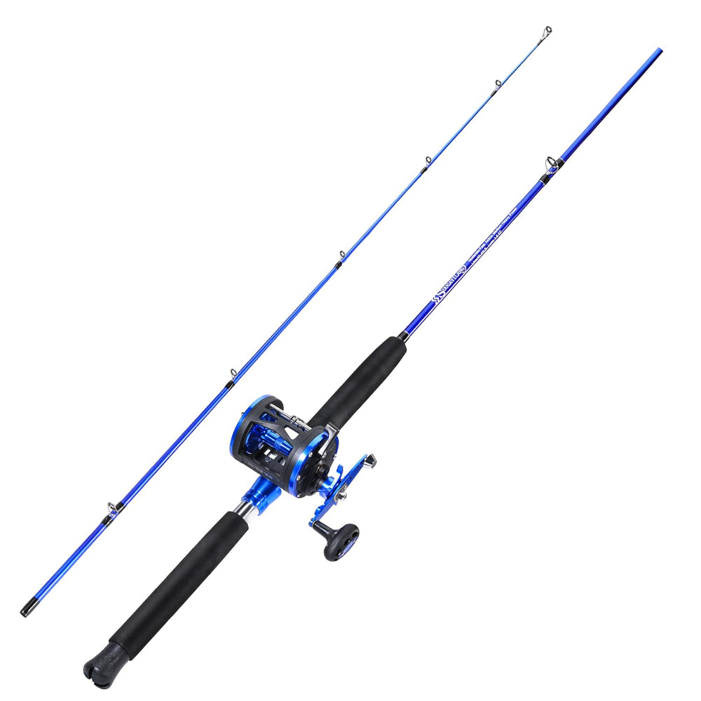 Sougayilang LDT40 right-hand reel seat demonstrates stable mount for saltwater use.