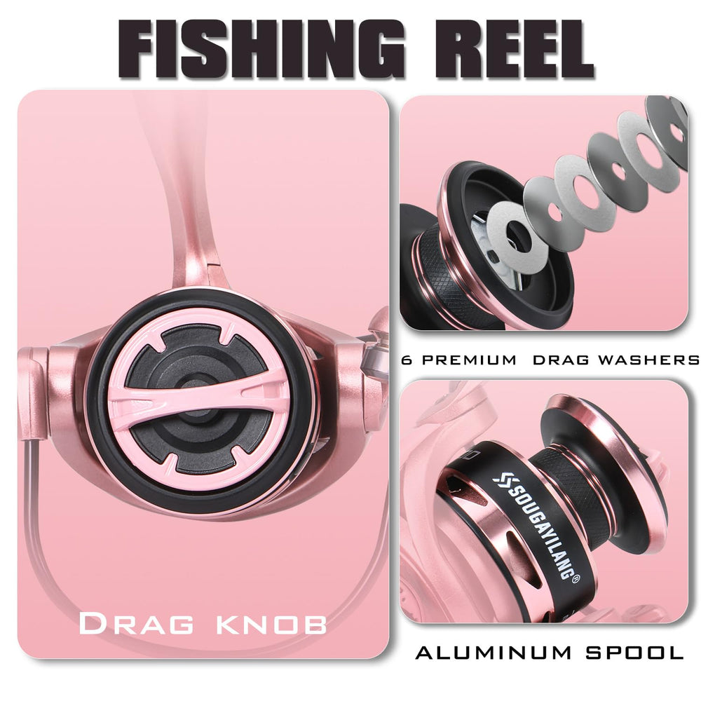 Machined aluminum spool on the reel