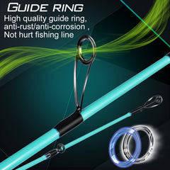 Sougayilang Megalodon stainless steel guides close-up with ceramic inserts for smoother line movement.