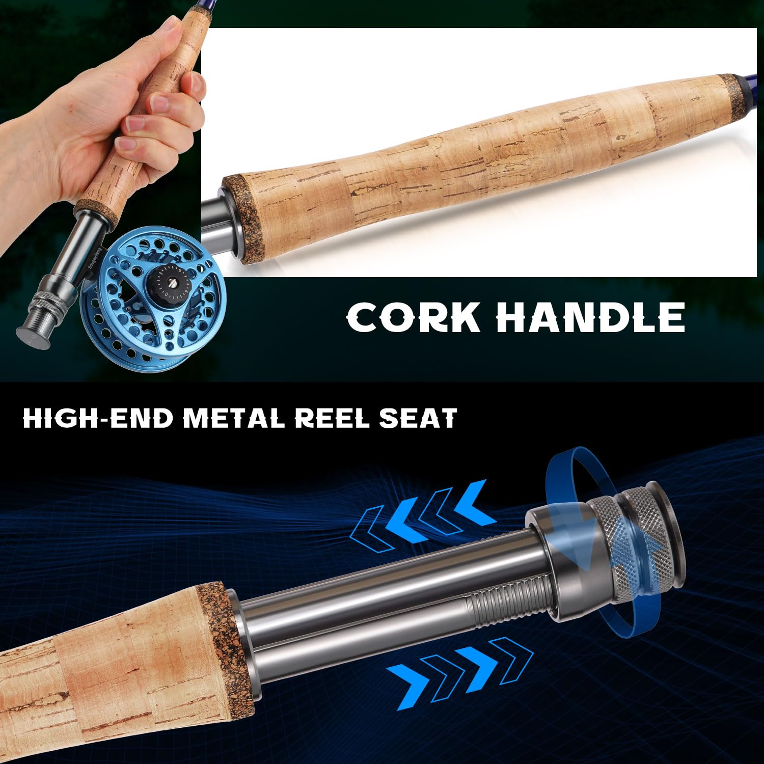 Nylon carrying rod case with PVC tube in blue