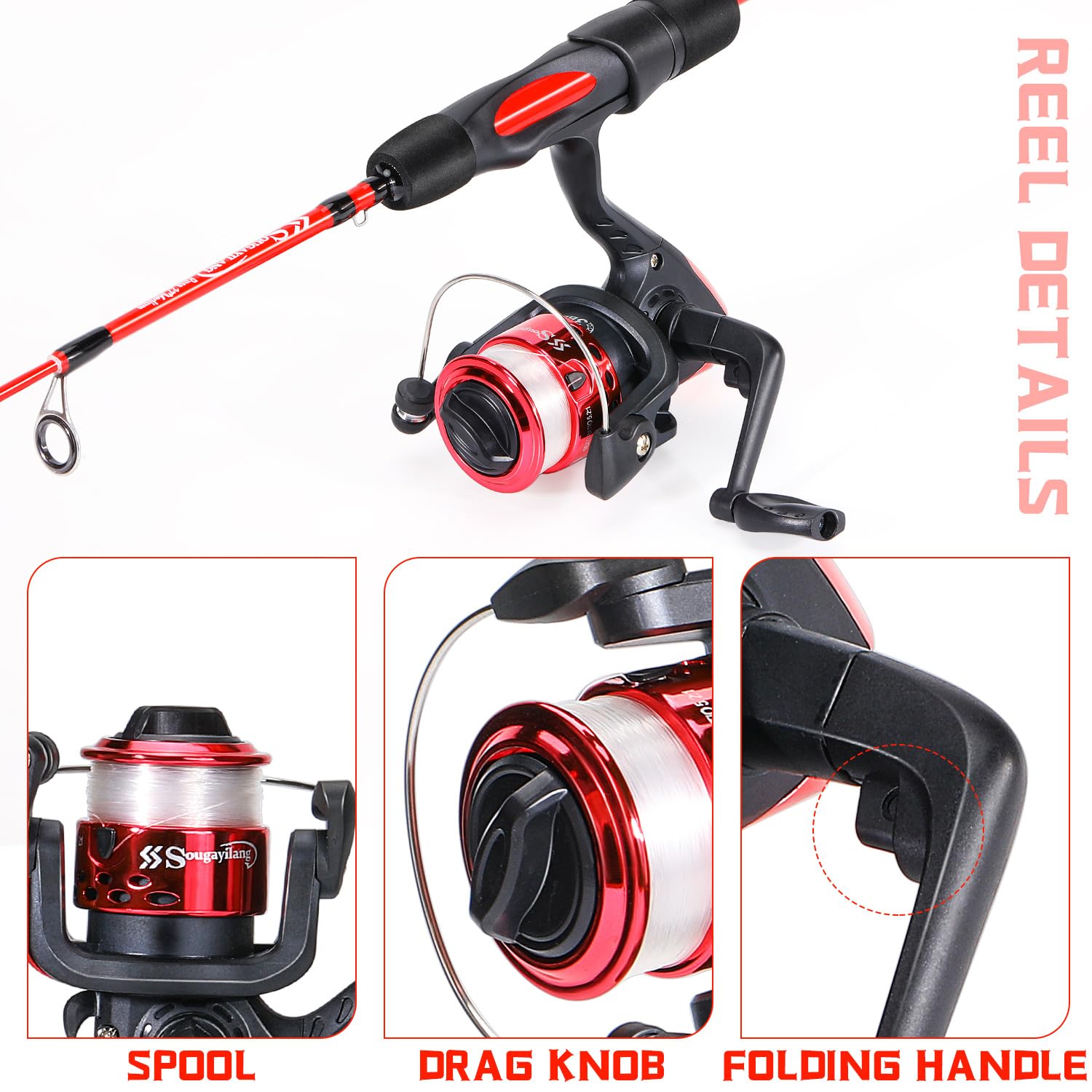 Sougayilang oversized guides reduce friction for smooth casts and retrieval.