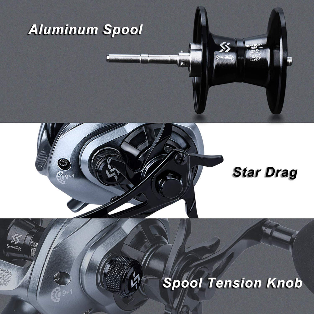 Sougayilang Panther DG gear mechanism image highlights brass gears for durability.