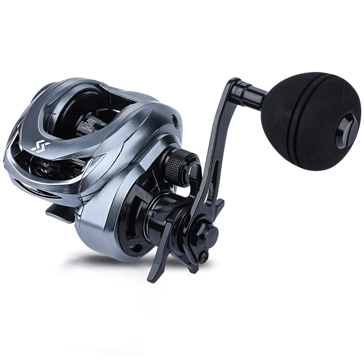 Sougayilang Panther DG reel front view showing durable gray finish for long-lasting fishing.