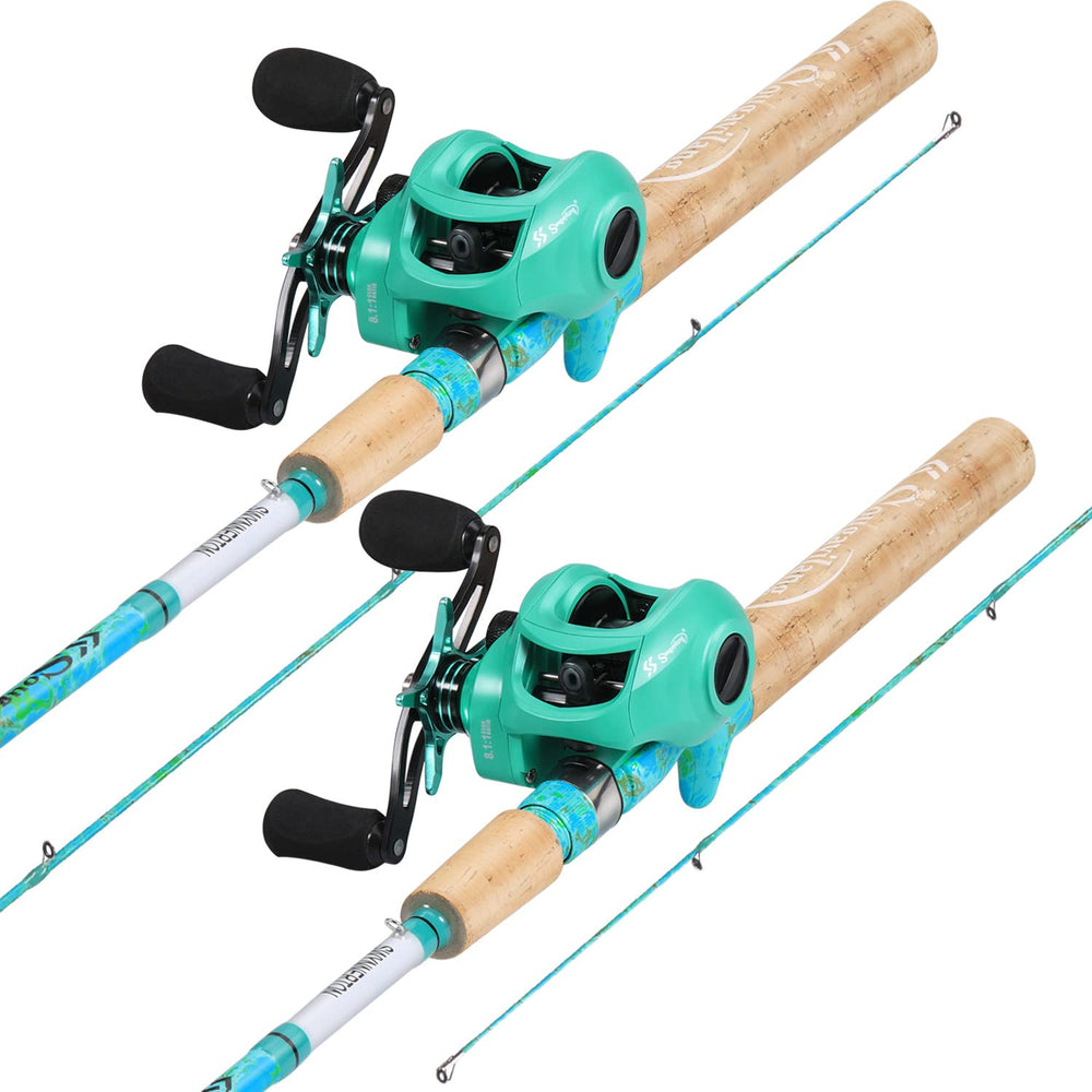 Sougayilang Phoenix 2-piece rod with comfortable cork grip for all-day casting