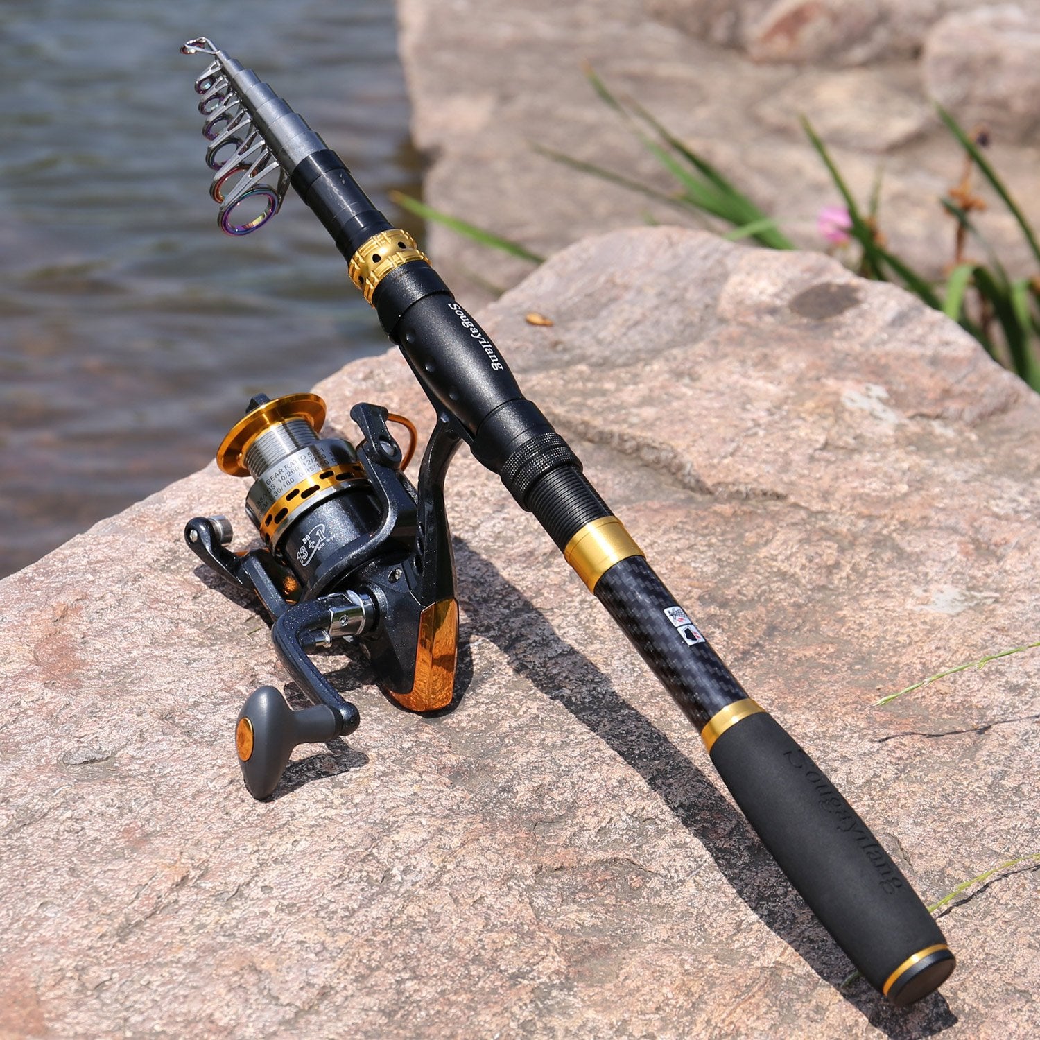 Sougayilang portable travel rod and reel ideal for car trunks.