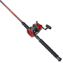 Sougayilang red right-handed combo ready for catfish and salmon adventures.
