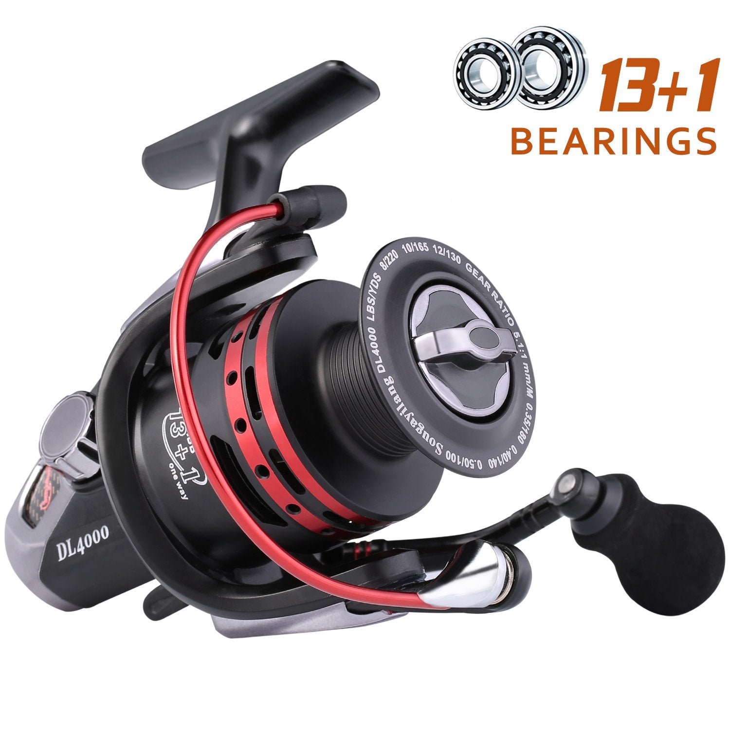 Sougayilang reel gear 5-1 closeup demonstrates smooth, durable gearing