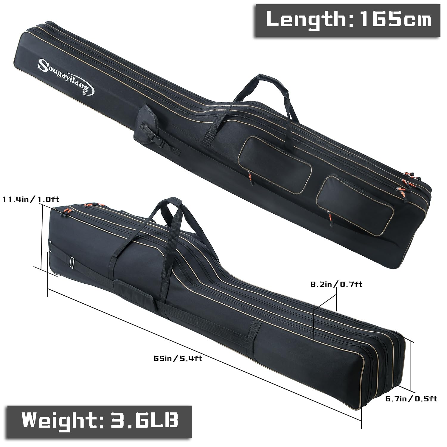 Sougayilang rod and reel carrier keeps gear secure for hassle-free trips.