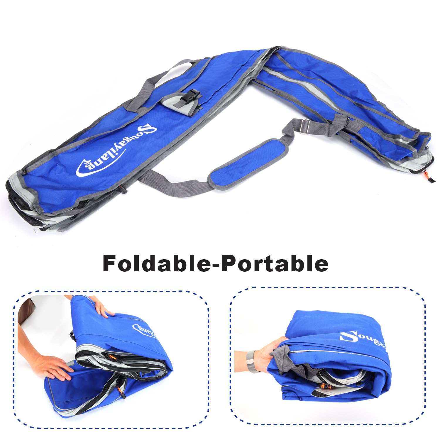 Adjustable shoulder strap and foldable carry