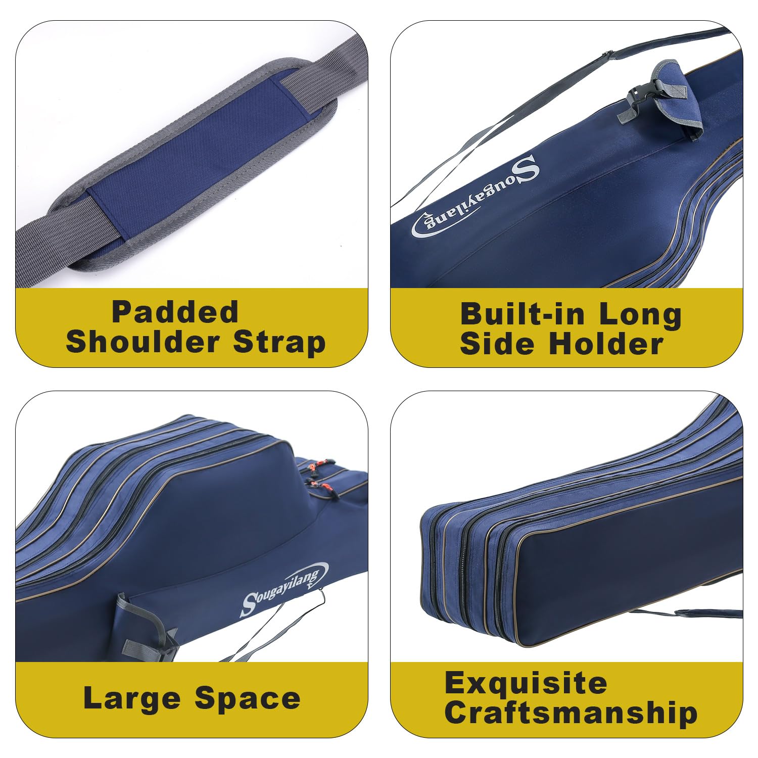 Rod case folded compactly for backpack storage