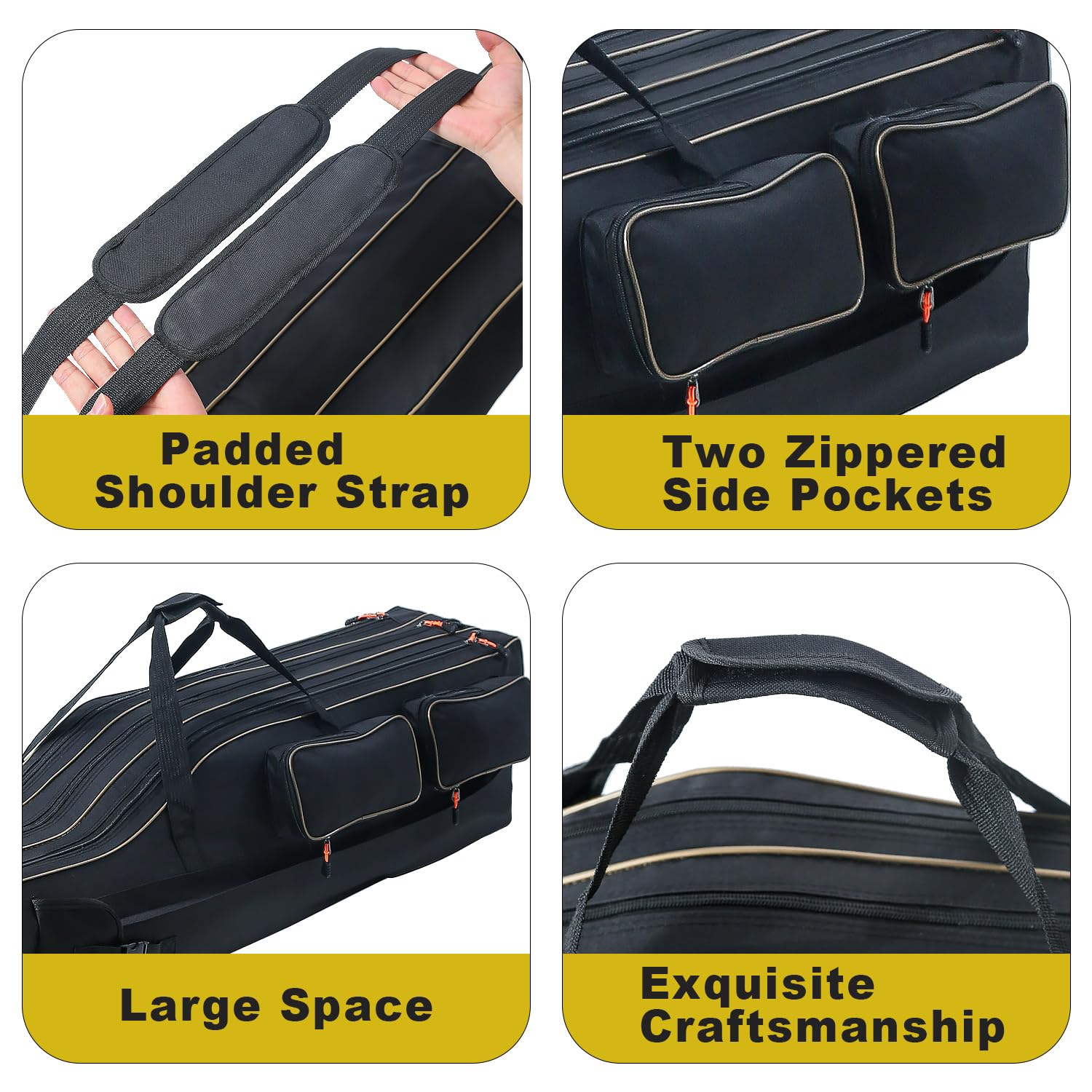 Sougayilang rod case organizer provides easy access to rods and reels.