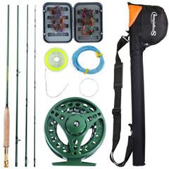 Sougayilang rod green 8.85ft 4-section setup suitable for saltwater and freshwater casting.