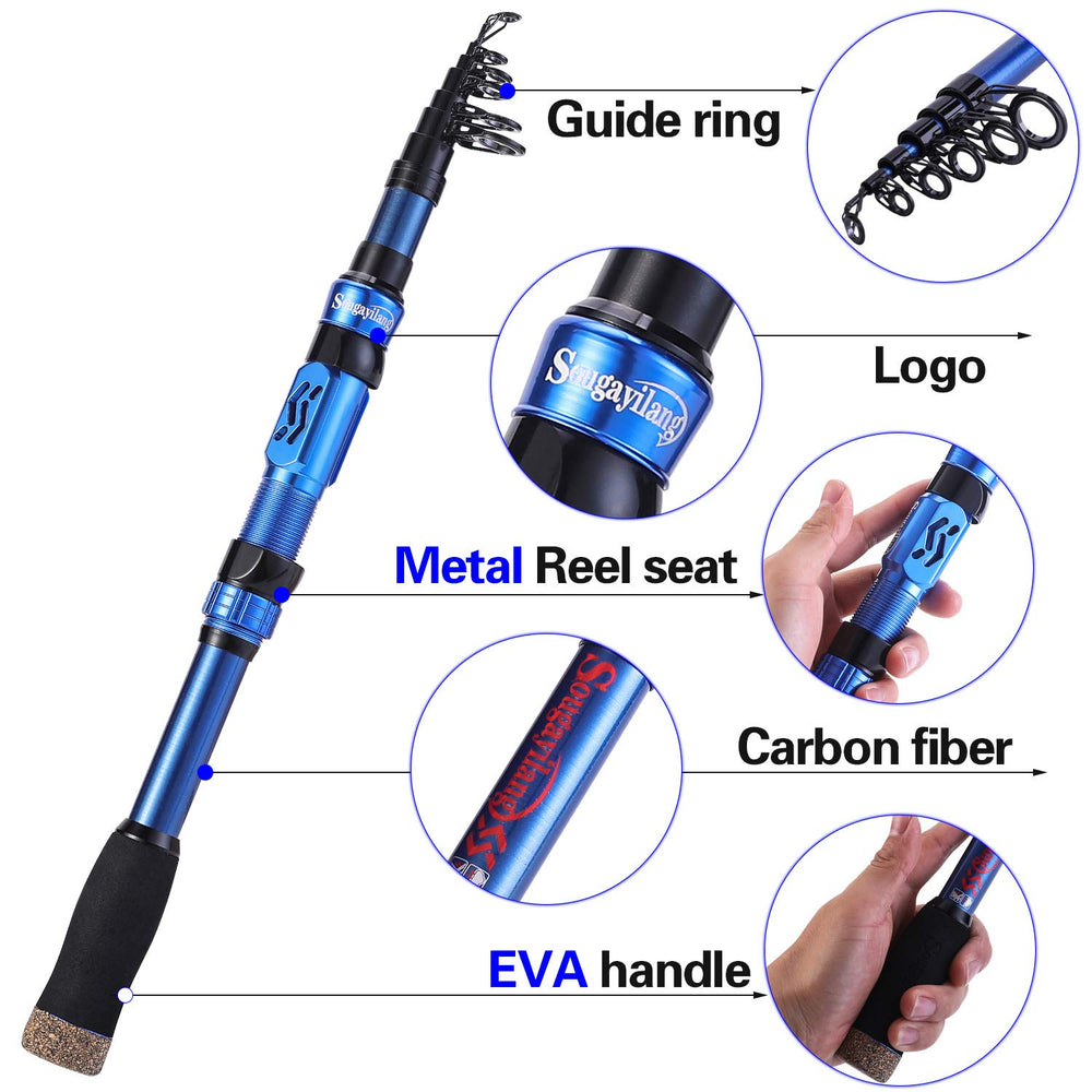 Sougayilang rod features seawater corrosion resistance for outdoor fishing.