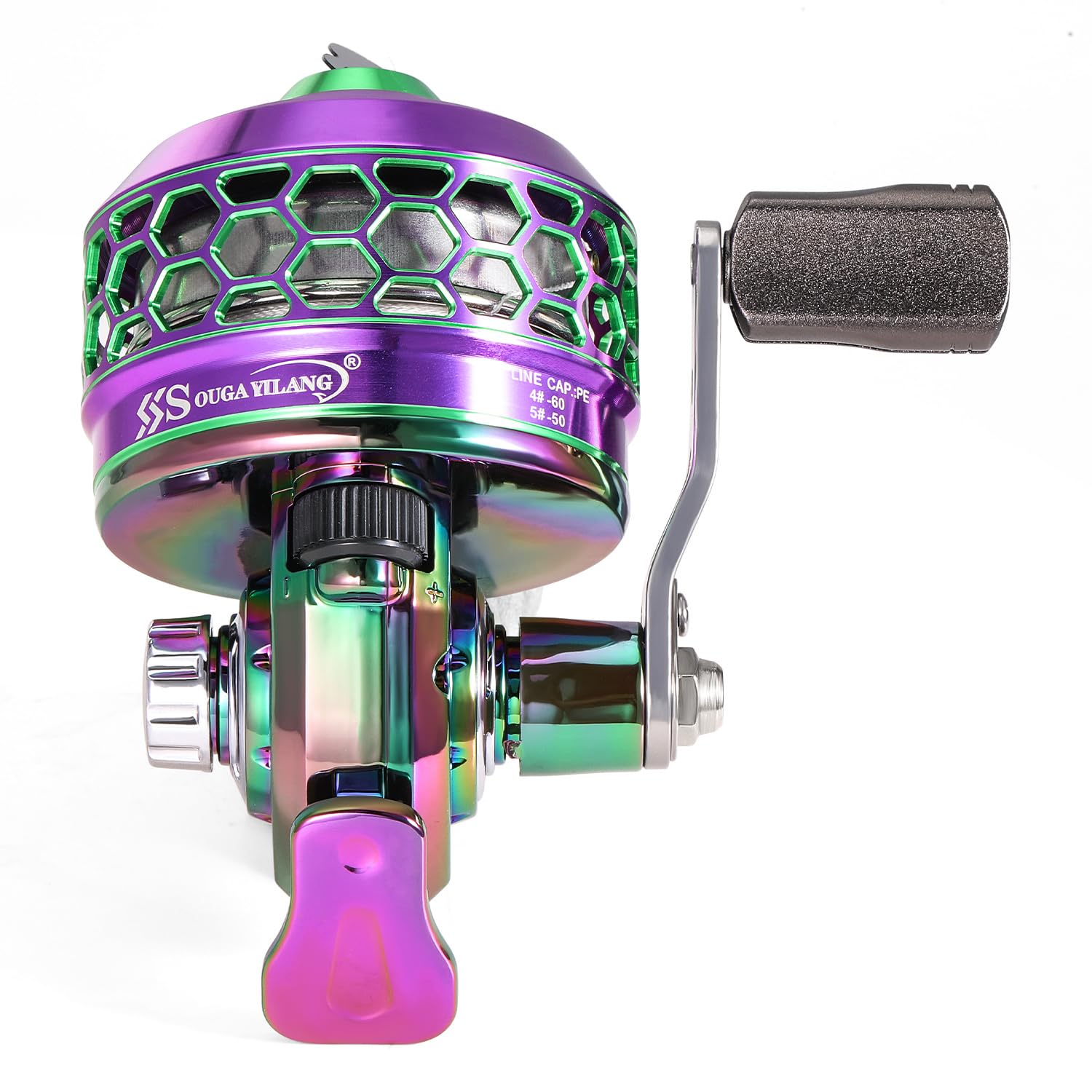 Side view showing the reel body and finish