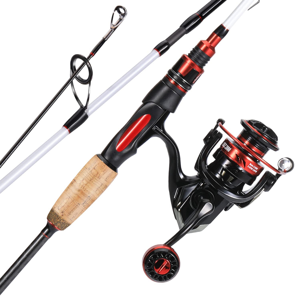 Sougayilang Spinning Combo pearl-white rod action highlights precise casting control for bass fishing