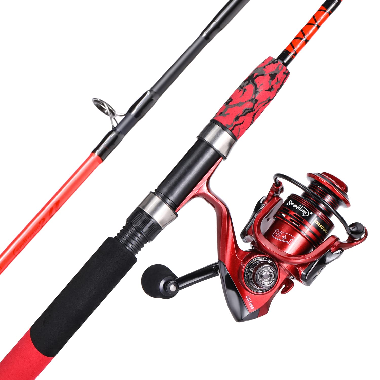 Sougayilang spinning reel and 5ft rod combo in a balanced, versatile setup ready for freshwater use